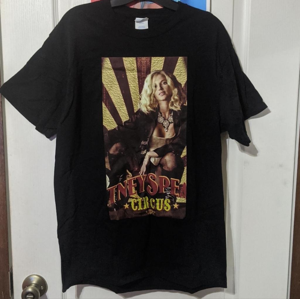 Rare Unique Britney Spears Circus Screen Print Short Sleeve Tshirt Custom Made L
